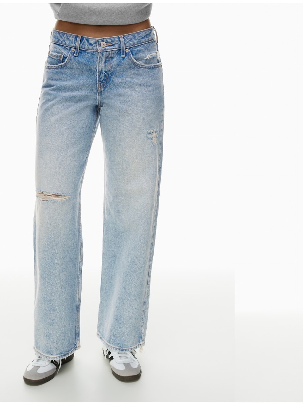Levi's Light Blue Wide Leg Distressed Jeans
